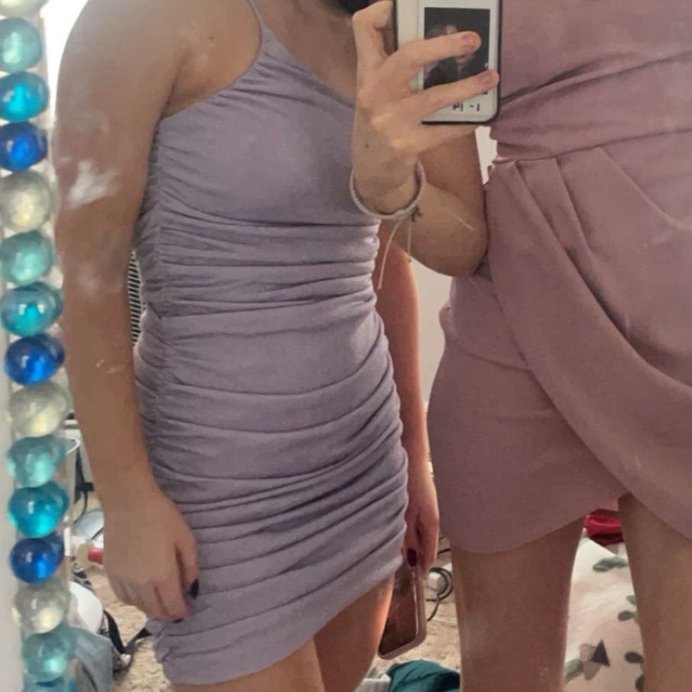 Elegant Lavender one strap Dress sparkly